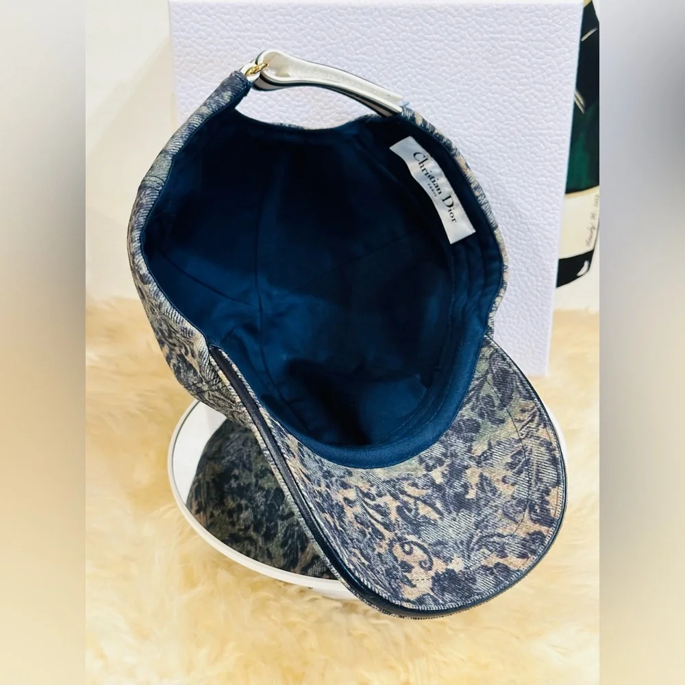 🔥 CHRISTIAN DIOR Toile De Jouy Cap Large 59-60 with COA